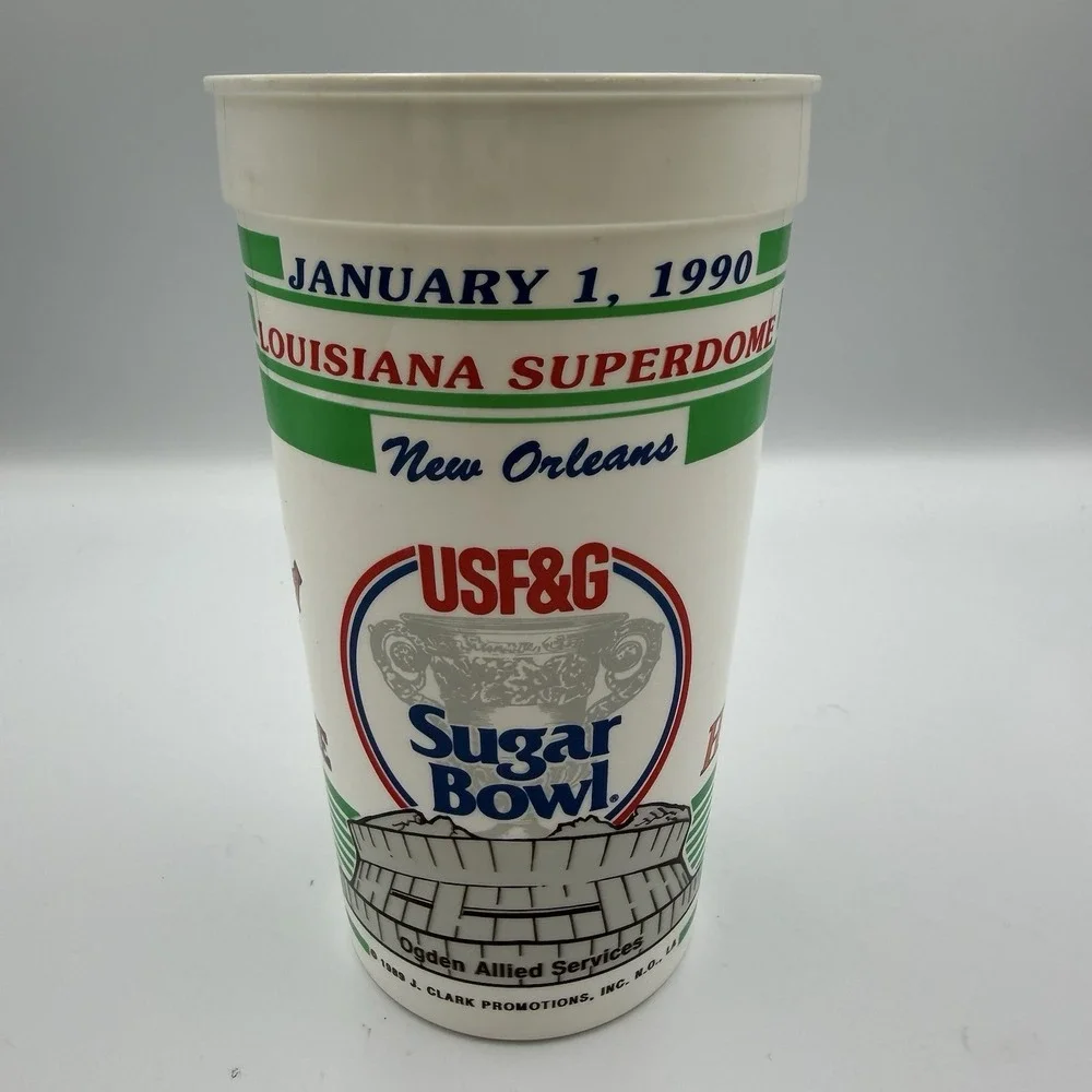 Set 4 1990 Sugar Bowl Alabama Miami Plastic Stadium‎ Cups Superdome